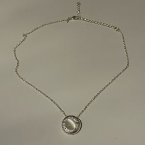 Silver Toned Marked NRT Avon Necklace with Round Pendant